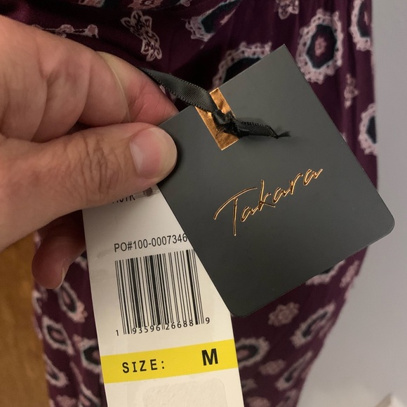 Takara Burgundy Floral Print Dress - Picture 10 of 12